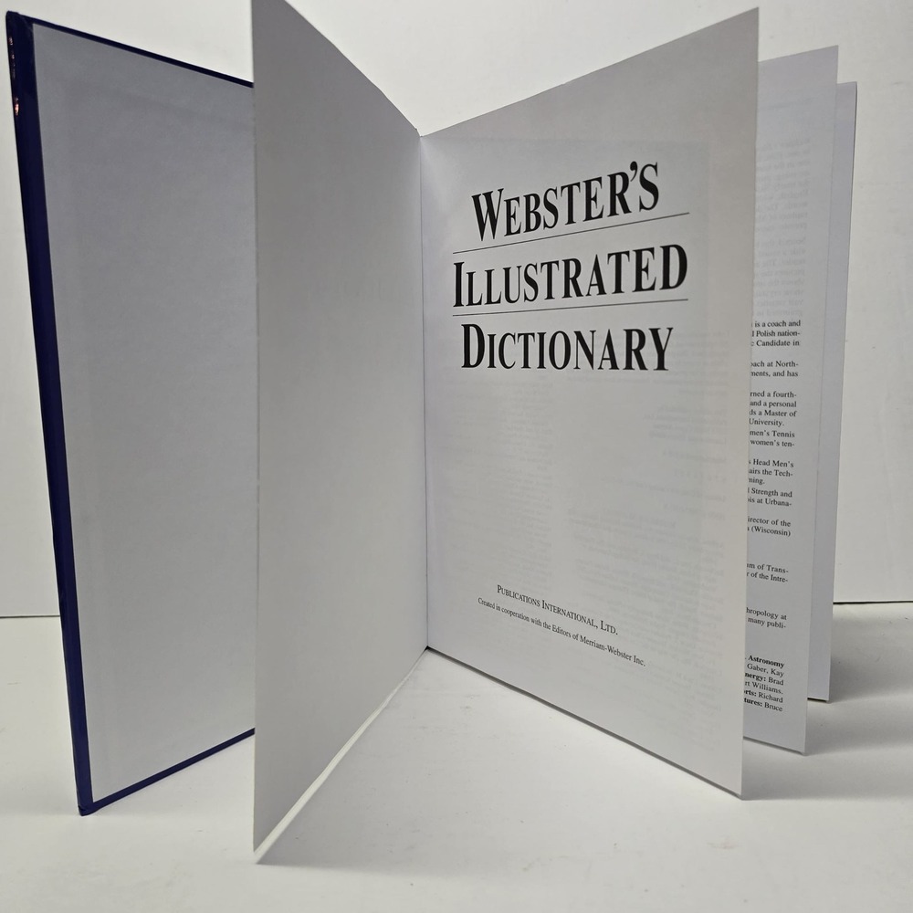 Webster's Illustrated Dictionary Merriam-Webster Hardcover Blue Gold Gilt Edges - Picture 2 of 6